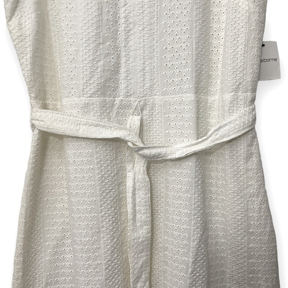 Liz Claiborne Eyelet Dress | Ivory / Cream | Size L - Picture 5 of 11